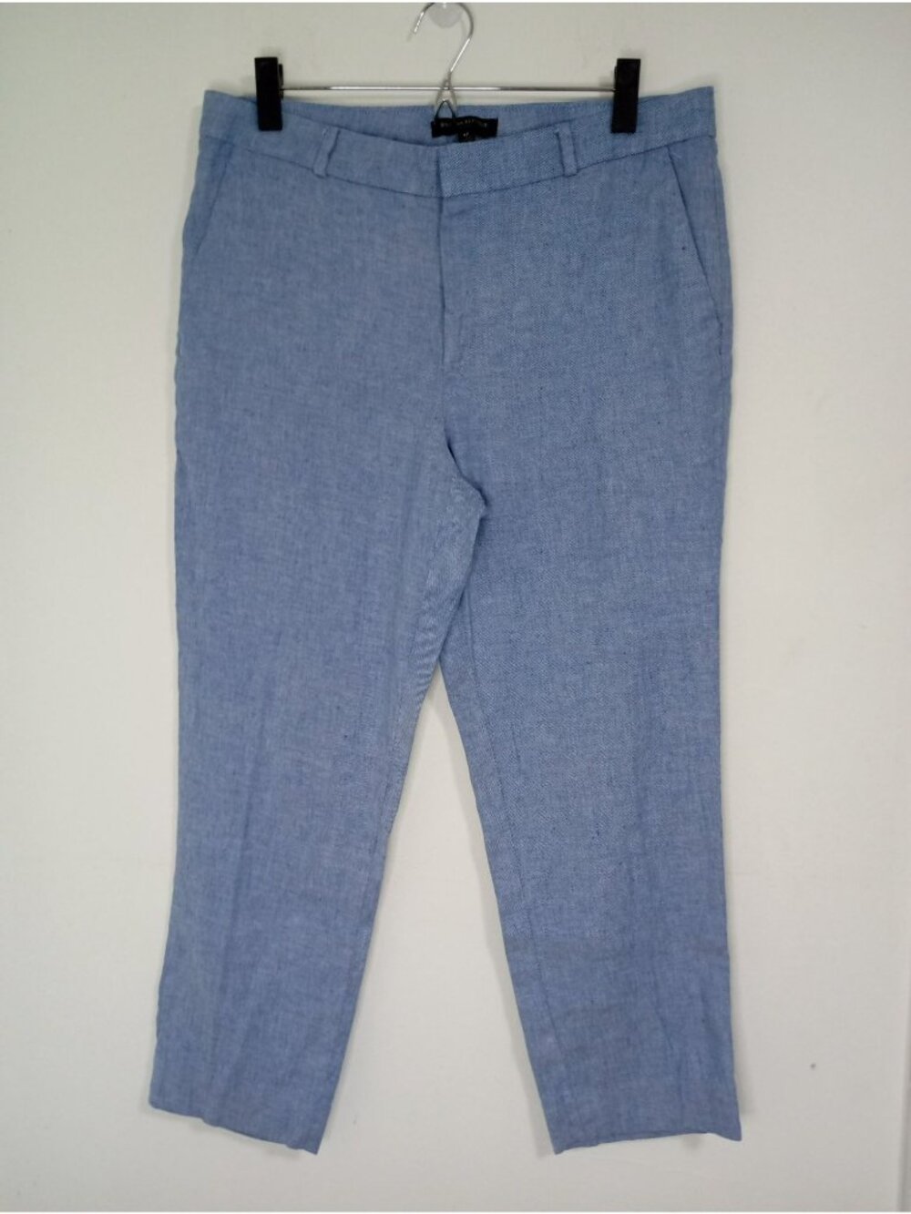 Banana Republic Avery Womens Blue Linen-Blend Trousers Size 12 Lightweight